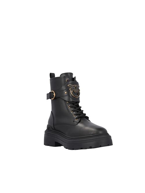 Mia 07 anfibi in pelle con cinturino logato davanti PINKO | SD0147P001Z99
