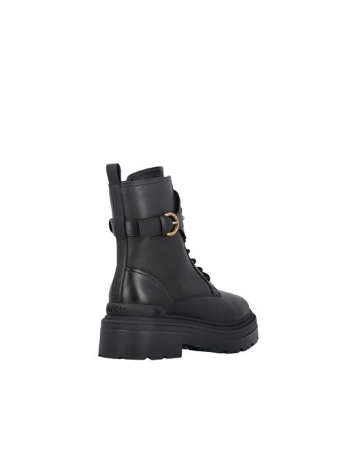 Mia 07 anfibi in pelle con cinturino logato davanti PINKO | SD0147P001Z99
