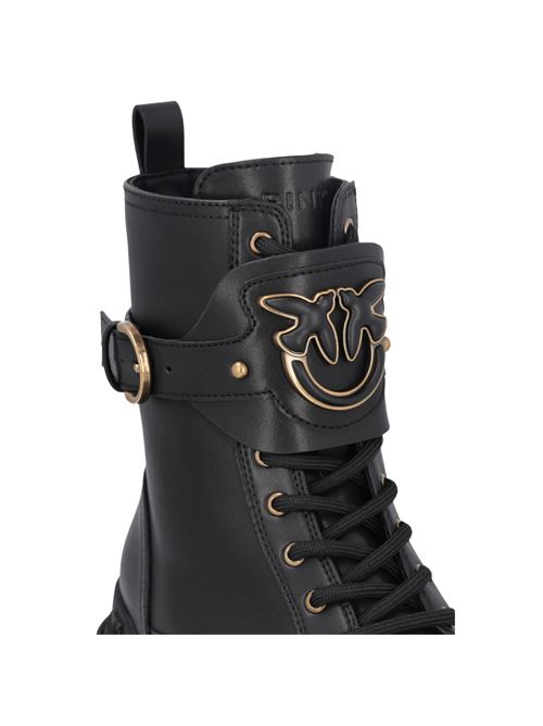 Mia 07 anfibi in pelle con cinturino logato davanti PINKO | SD0147P001Z99