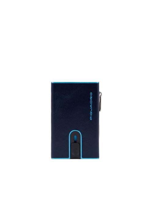 Blue Squareb compact wallet sliding system PIQUADRO | PP5585B2BLRBLU2