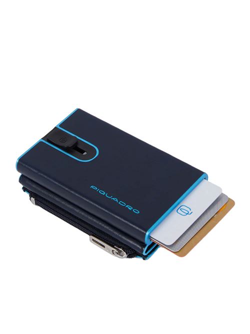 Blue Squareb compact wallet sliding system PIQUADRO | PP5585B2BLRBLU2