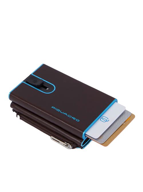 Blue Squareb compact wallet sliding system PIQUADRO | PP5585B2BLRMO