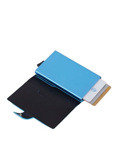 Blue Square Kartenetui aus Metall PIQUADRO | PP5649B2BLRBN
