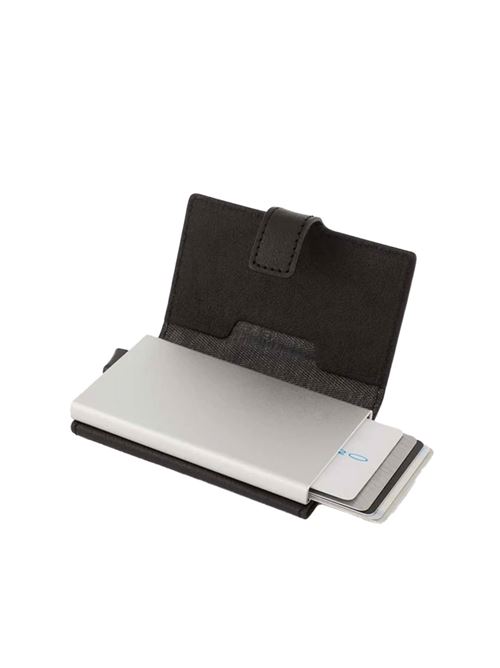 Kompaktes Portemonnaie aus Metall und Leder PIQUADRO | PP5649B3RCN
