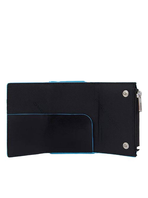 Blue Squareb compact wallet porta monete con sliding system PIQUADRO | PP5585B2BLRYN