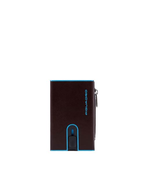 Blue Squareb compact wallet porta monete con sliding system PIQUADRO | PP5585B2BLR.MO