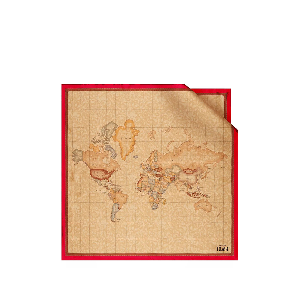 Foulard In Seta Alviero Martini Prima Classe - 90x90cm Light Taupe - Stampa Geo Classic Made In Italy - Foto 6